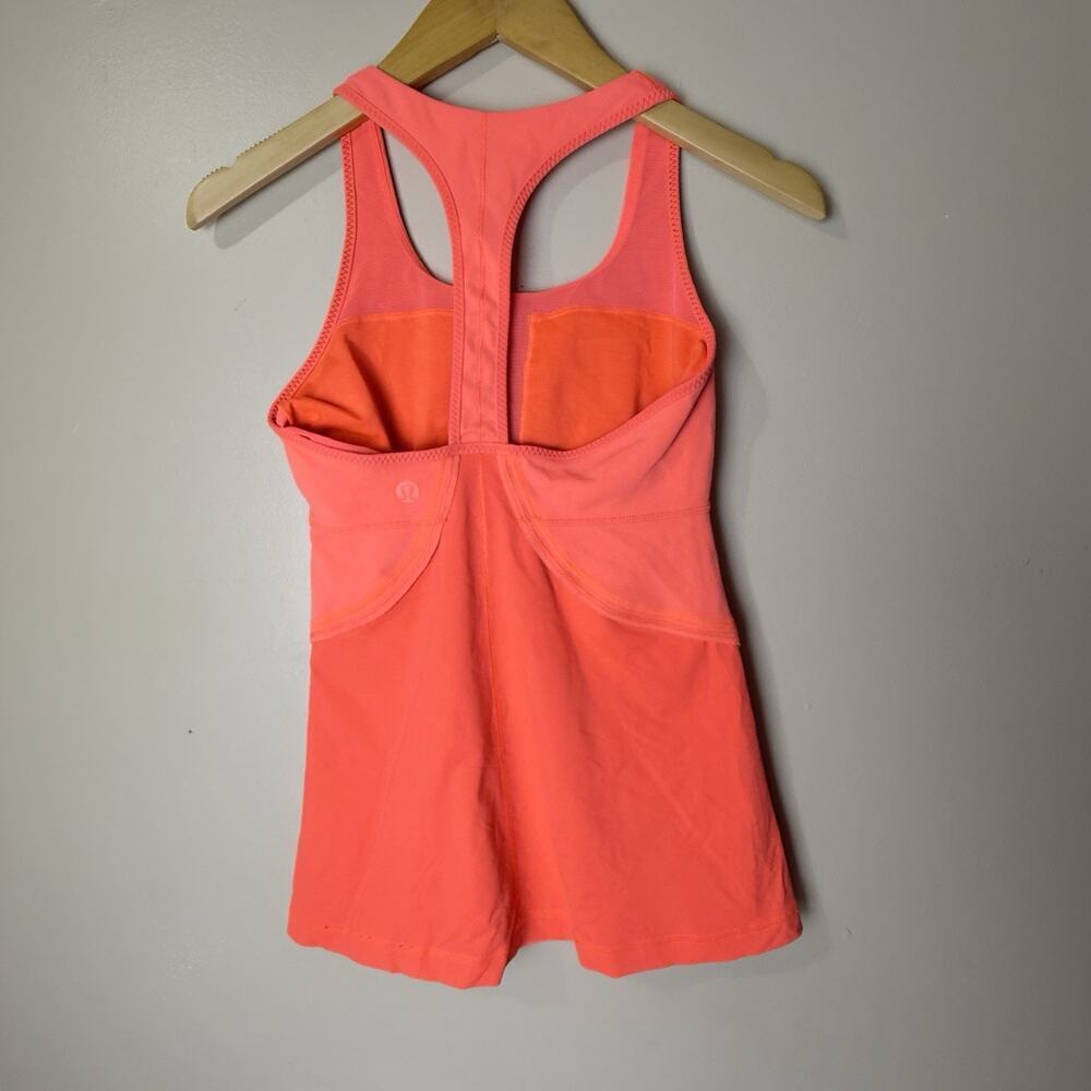 Lululemon Women’s Tank Top Neon Orange/Pink Size 6 Premium Activewear - Picture 6 of 9